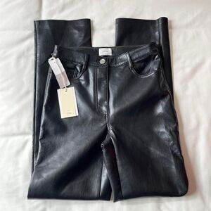 NWT wilfred aritzia black vegan leather pants womens size 0